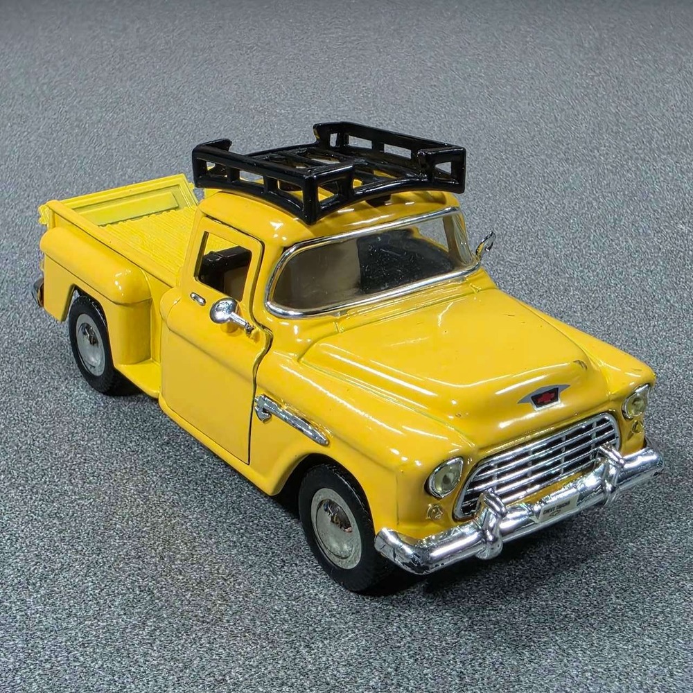 Chevrolet Stepside Pickup Truck 5in Yellow Good Diecast Model Roof Rack